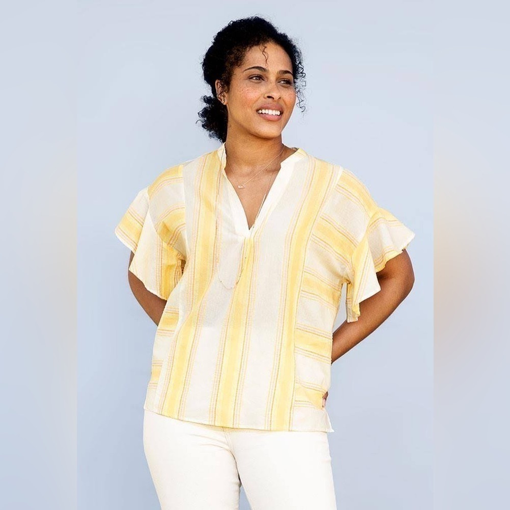 Matilda Jane Summer Picnic Top 100% Cotton
Lightweight V Neck Blouse Size Large